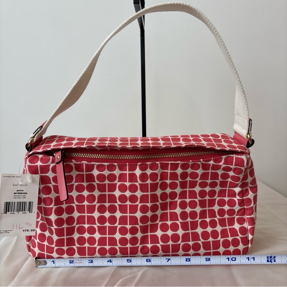 kate spade Canvas Jacquard Noel Nat/Rose shoulder bag NWT